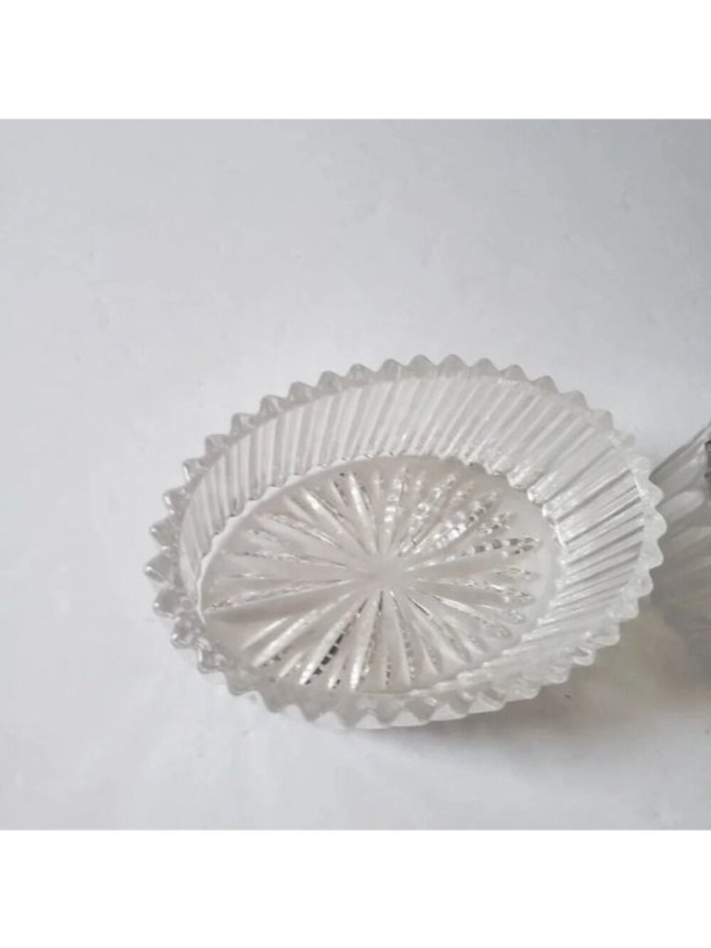 Gorham set of 3 pieces Oval Shaped Full Lead Crystal Glass Trinket Jewelry Box - Picture 3 of 6